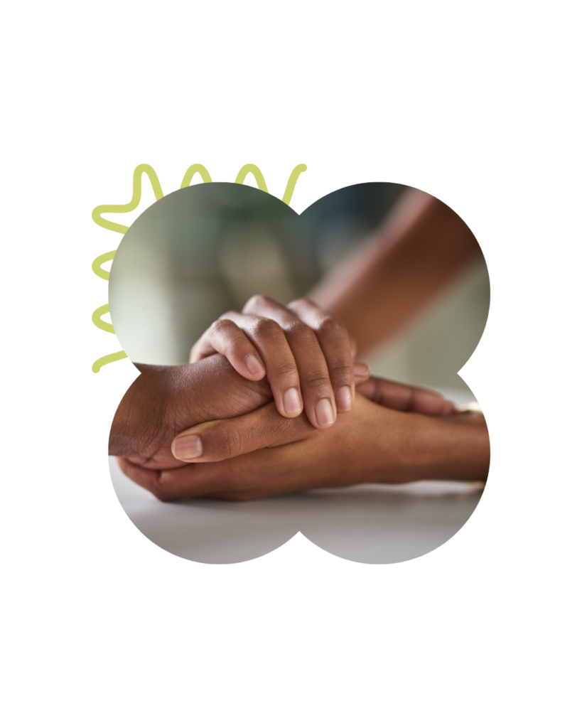 hands holding, therapy for burnout